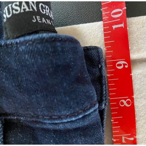 Susan Graver Women's Dark Blue Denim Bootcut Jeans Size 2 Tall - Picture 9 of 10